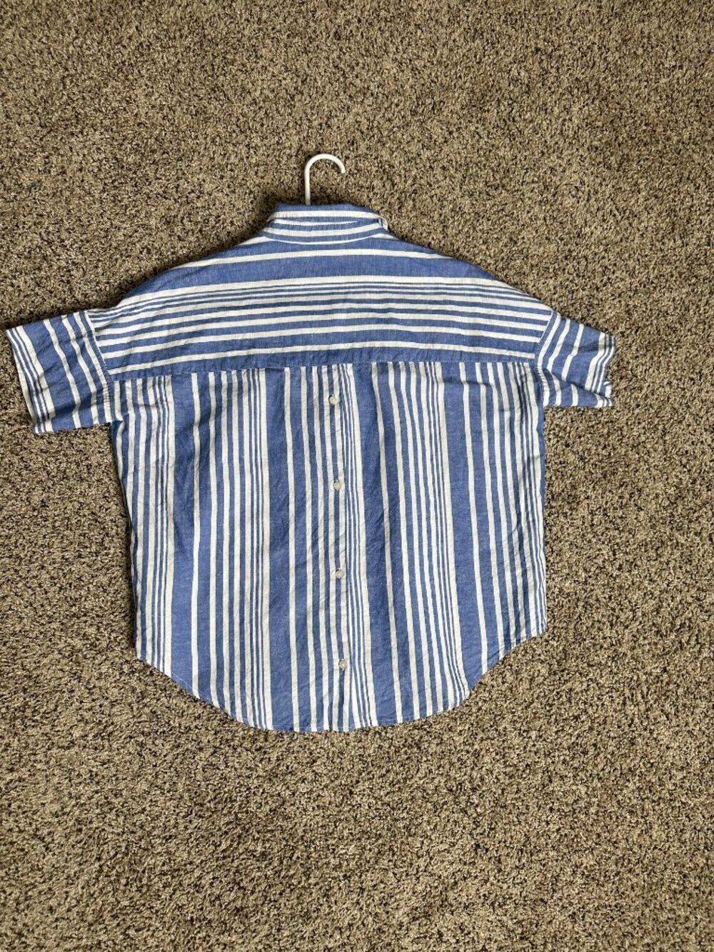 Madewell Cropped Button Down Blue White Stripe Short ''' SIZE S SIZE S ''' - Picture 4 of 6